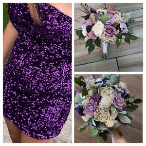 Sherry Hill purple dress . Worn once, excellent condition. Size 6